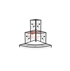 Grand pot de fleurs présentoir noir à 3 niveaux échelle pour plantes en métal pour plantes étagère de jardin - Product Image 1