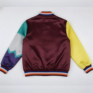 Veste universitaire pour homme en laine, style letterman, cuir véritable noir avec broderies de logos rouges, veste de baseball pour homme - Product Image 4