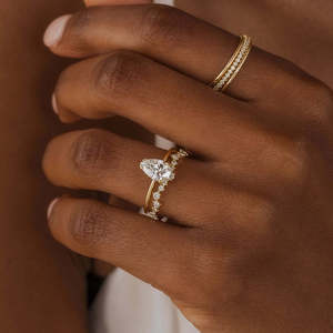 Bague de fiançailles en argent 925 solitaire coupe poire Moissanite Type de produit élégant et luxueux - Product Image 6