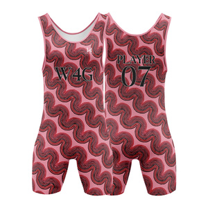 Custom Personalized Sublimated Men's American Team Wrestling Singlet Tights with Adjustable <b>Strap</b> and <b>Velcro</b> Closure - Product Image 6