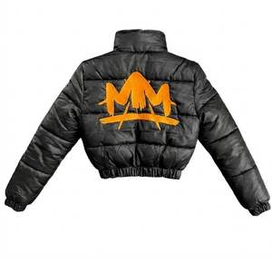 Veste matelassée courte pour femme, col montant, fermeture éclair sur le devant, design matelassé, légère, streetwear d'hiver, vêtements d'extérieur - Product Image 2