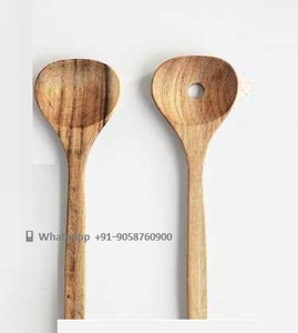 Cuillère en bois d'acacia sculptée à la main pour servir des aliments à la table de cuisine Cadeau d'affaires de RF CRAFTS - Product Image 4