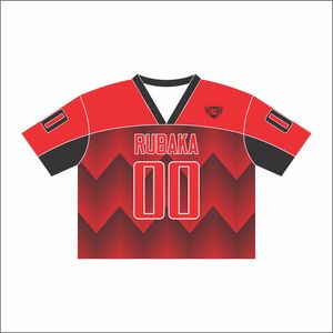 Jersey de béisbol de malla de algodón personalizado al por mayor, camiseta cuadrada con estampado de rayas de punto, camiseta de malla recortada con cuello en V de gran tamaño - Product Image 1