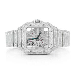 Reloj de Hombre de Lujo, Estilo Antiguo, para Negocios, con Cristal de Moissanita, Acero Inoxidable, Cuadrado, Cuarzo, 41 mm, Estilo Hip Hop - Product Image 1