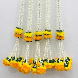 Corde de souci artificielle Mogra pour décoration Diwali Cordes de décoration murale faites à la main Fleurs moelleuses Marigold avec décor de festival - Product Image 2