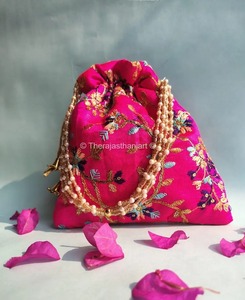Embroidered Potli Bag for Indian Weddings Haldi Mehendi Sangeet Diwali & Thanksgiving Bridesmaid Gift Bag & Perfect Favour - Product Image 2