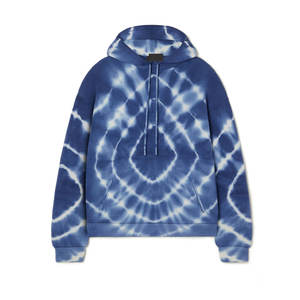 Sudaderas con capucha en espiral con tinte de corbata azul unisex, jersey de hombro caído de gran tamaño, ropa de calle, Sudadera con capucha, logotipo personalizado, lana pesada - Product Image 1