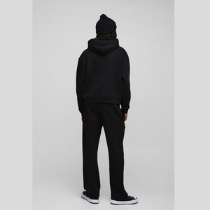 Sweat à capuche court surdimensionné à la mode pull-over polaire épaisse vintage double couche délavé à l'acide sweat à capuche de luxe uni - Product Image 5