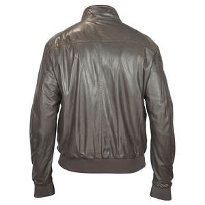 Veste en cuir de vache classique automne-hiver pour hommes, respirante, col montant, manteaux avec prix de gros non tissé, veste pour hommes - Product Image 3