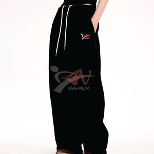 Custom 500 Gsm Polyester Cotton Sweatpants Baggy Blank Fleece Sweat Pants <b>Men</b> Stacked <b>Men</b> Sweatpants - Product Image 5