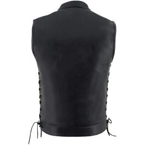 Chaleco de cuero en blanco para hombre de diseño personalizado de alta calidad, estilo de un solo botón, transpirable, ropa exterior informal de otoño, chaquetas - Product Image 3