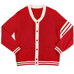 Cárdigan con cuello en V de lana de alta calidad con retazos de logotipos promocionales personalizados para suéter Unisex de Hermandades de invierno y otoño - Product Image 1