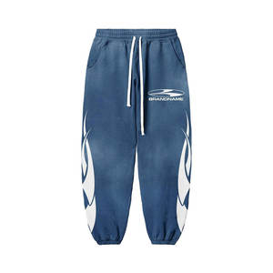 Conjunto Deportivo de 2 Piezas para Hombre, Invierno, 100% Algodón, con Sudadera con Estampado Gráfico y Pantalones Deportivos Acampanados - Product Image 6