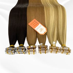<b>Tape</b> Human Hair Extensions Remy Indian Hair Single Weft Double Drawn <b>White</b> Style <b>Tape</b> In Extensions - Product Image 5