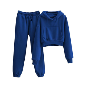 เสื้อครอปเอวสูงแฟชั่นใส่สบายเสื้อผ้าฟลีซให้ความอบอุ่นสำหรับฤดูหนาวโลโก้ตามสั่ง - Product Image 4