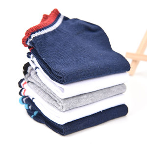 Calcetín tobillero azul tejido de algodón barato personalizado para hombres y mujeres estilo deportivo informal con logotipo para Primavera Verano otoño - Product Image 5