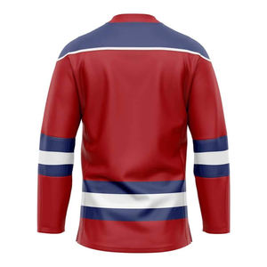 Ropa deportiva de alta calidad Jersey de hockey sobre hielo Logotipo personalizado Tamaño para niños Tamaño adulto Poliéster Jersey de hockey sobre hielo - Product Image 2
