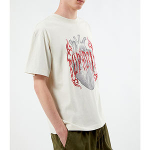 เสื้อยืดผ้าฝ้ายคอกลมสำหรับผู้ชายพิมพ์ลายบนหน้าจอได้ตามต้องการ - Product Image 3