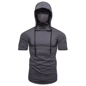 Venta caliente personalizado hombres entrenamiento con capucha camiseta microfibra al por mayor Gran oferta en blanco manga corta Sudadera con capucha para hombres camiseta con capucha - Product Image 2