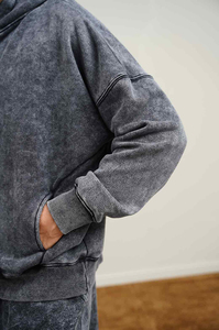 Pakistani Manufacturer's Best Quality French Terry Vintage Streetwear Men Tracksuits <b>Distressed</b> Acid Wash Design Winter - Product Image 5