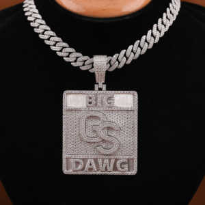 Pendentif personnalisé en argent Sterling 925 BIG GS DWAG Full Iced Moissanite Cadeau unisexe en diamant pour lui Pendentif personnalisé en argent - Product Image 1