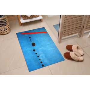 Alfombra Azul Abstracta, Tapete Moderno Minimalista, Alfombra Impresa, Alfombra Suave No Tejida - Product Image 1