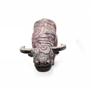 Artisanat Style Cadeau Utilisation Décor Artisanat quantité minimale de commande Bas Petit Buffle en Bois avec Brocart de Cire d'Abeille Imprimé à la Main et Motif de Terrasses - Product Image 3