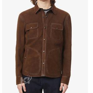 2025หนังนิ่มแท้สำหรับผู้ชายเสื้อเชิ้ตลำลองหนังแท้สำหรับผู้ชายดีไซน์ตามสั่ง - Product Image 5