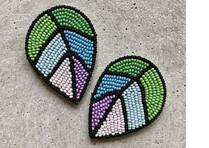 คอลเลกชันกีฬาใหม่ล่าสุดขายดีอินเดียปักด้วยมือลูกปัดต่างหูรูปหัวใจสำหรับปาร์ตี้ - Product Image 6