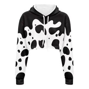 Sudadera Corta Elegante para Mujer, 100% Algodón, Tejido de Punto, Estampado Personalizado, Cómoda para Invierno - Product Image 5