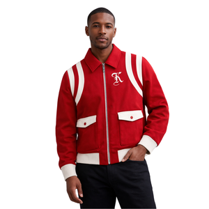 <b>Kappa</b> Alpha Psi Red Wool <b>Jacket</b> Classic Greek Fraternity Varsity Style Premium Cold Weather Outerwear - Product Image 1