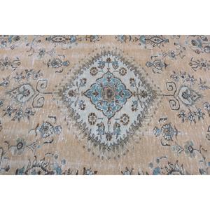 Alfombra Turca Vintage, Alfombra de 5.1x8.2 pies, Alfombra de Lana Ikat Azul Marrón - Product Image 5