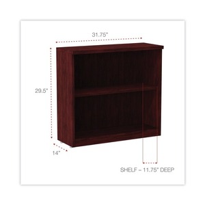 Librería de 2 estantes Alera Valencia Series, organizador de oficina de tipo vertical, 31,75 pulgadas. X 14 pulgadas X 29.5 Pulgadas Madera de Caoba ALEVA633032MY - Product Image 6