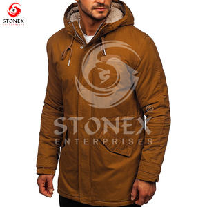 Vente en gros Nouvelle veste parka pour homme à la mode de haute qualité en toile de coton personnalisée d'hiver avec col à capuche Vintage Prix bas - Product Image 2