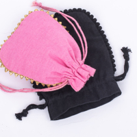 Pochette en coton lavable écologique avec cordon de serrage, emballage cadeau, sac en tissu réutilisable, taille unique, boîte à bijoux