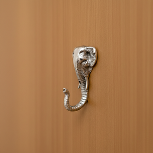 Gancho de pared moderno con forma de hipopótamo en acabado plateado pulido, colgador decorativo de animales para la decoración de la entrada del hogar. - Product Image 5