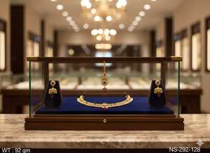 ชุดสร้อยคอโบราณเครื่องประดับแฟชั่นสูงสีทอง92gm สร้อยคอผู้หญิงพร้อมต่างหู - Product Image 2