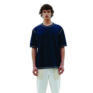 Conception OEM de haute qualité col rond personnalisé Slim Fit hommes coutures contrastées Sport manches courtes t-shirt - Product Image 1