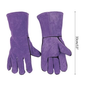 Guantes de soldadura de cuero dividido de vaca, guantes de protección de manos de seguridad Industrial de cuero, guantes de trabajador resistentes al fuego de alta resistencia - Product Image 3