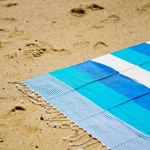 ผ้าขนหนูชายหาดฮาวายลายบล็อกสีตัดกัน ขนาด 35x70 นิ้ว - Product Image 4