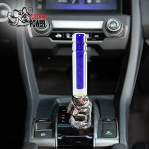 레드/블루 크리스탈 무지개빛 기어 변속 노브 - 글리터 마감 수동/자동 기어 시프터가 있는 범용 자동차 개조 부품 - Product Image 2