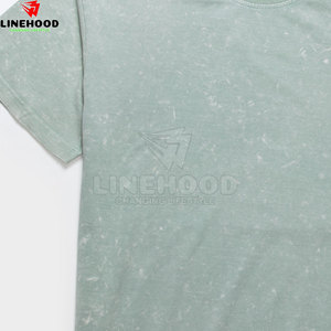 Camisetas de lavado ácido para hombre más vendidas 100% algodón logotipo personalizado estilo de calle transpirable diseño de patrón sólido - Product Image 3