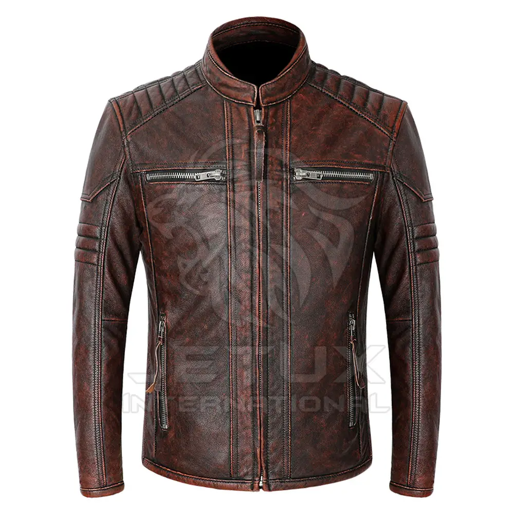 New Model Men's Leather Jackets Casual Fashion Plain Leather Jacket For Men's