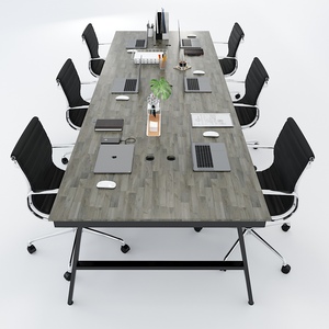 โต๊ะทำงานแบบคลัสเตอร์ 6 ชิ้น AConcept ขนาด 360x120 ซม. ขาเหล็กทันสมัย ประกอบเองได้ เหมาะสำหรับสำนักงานหรือห้องนอน-HBAC016 - Product Image 2