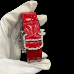 Relojes de Lujo Mecánicos de Acero Inoxidable para Hombre con Movimiento MiYOTA, Cristal de Zafiro, Correa de Goma Roja y Esfera Roja con Moissanita VVS - Product Image 5