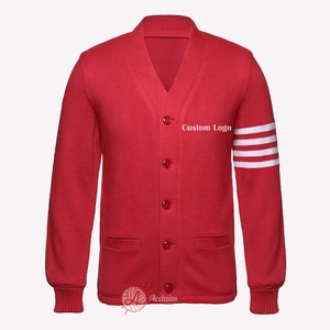Personnalisé Mesdames Aka Sororité Acrylique Alpha Kappp Aka Brodé Université V-Neck Varsity Populaire Cardigan Pull - Product Image 5