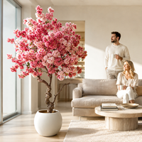 Arbre de cerisier blanc artificiel d'intérieur, grand arbre de sakura en pot pour la décoration d'hôtel et de maison