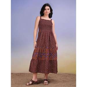 Robe longue sans manches à col carré cachemire pour femmes - Product Image 3