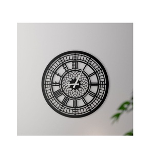 Horloge murale en fer contemporaine pour appartement moderne, améliorant l'intérieur avec une élégante décoration murale en métal - Product Image 5