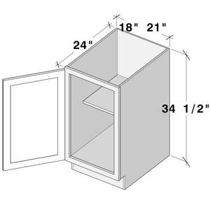 Panneau moderne en bois massif de chêne MDF et teck pleine hauteur armoire de base à une porte blanc glacier W21 X H34.5 X D24 armoires de cuisine - Product Image 2